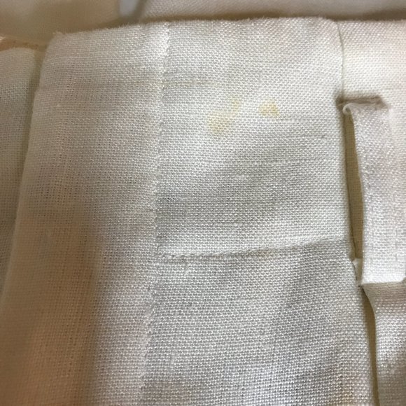 Vintage 100% Linen Pleated Cuffed Trousers 4 Pockets Belt Loops Lined Size 14 - Picture 4 of 16